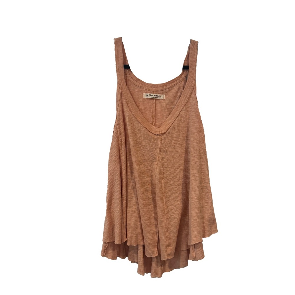 Free People Ribbed Flowy Tank - loose fit ONE SIZE - Peach